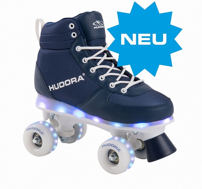 Роликовые коньки детские Роликовые коньки Roller Skates Advanced navy с подсветкой Led, размер 37/38