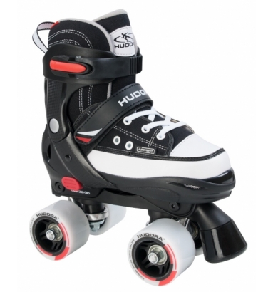 Роликовые коньки детские Раздвижные ролики-квады Hudora - Roller Skate, черный, 32-35