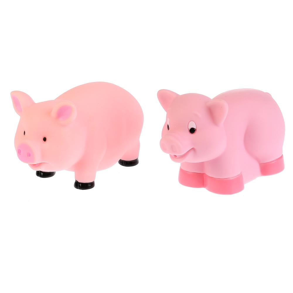 Игрушки для купания из пластизоля – Свинки, 6 и 5 см, в сетке