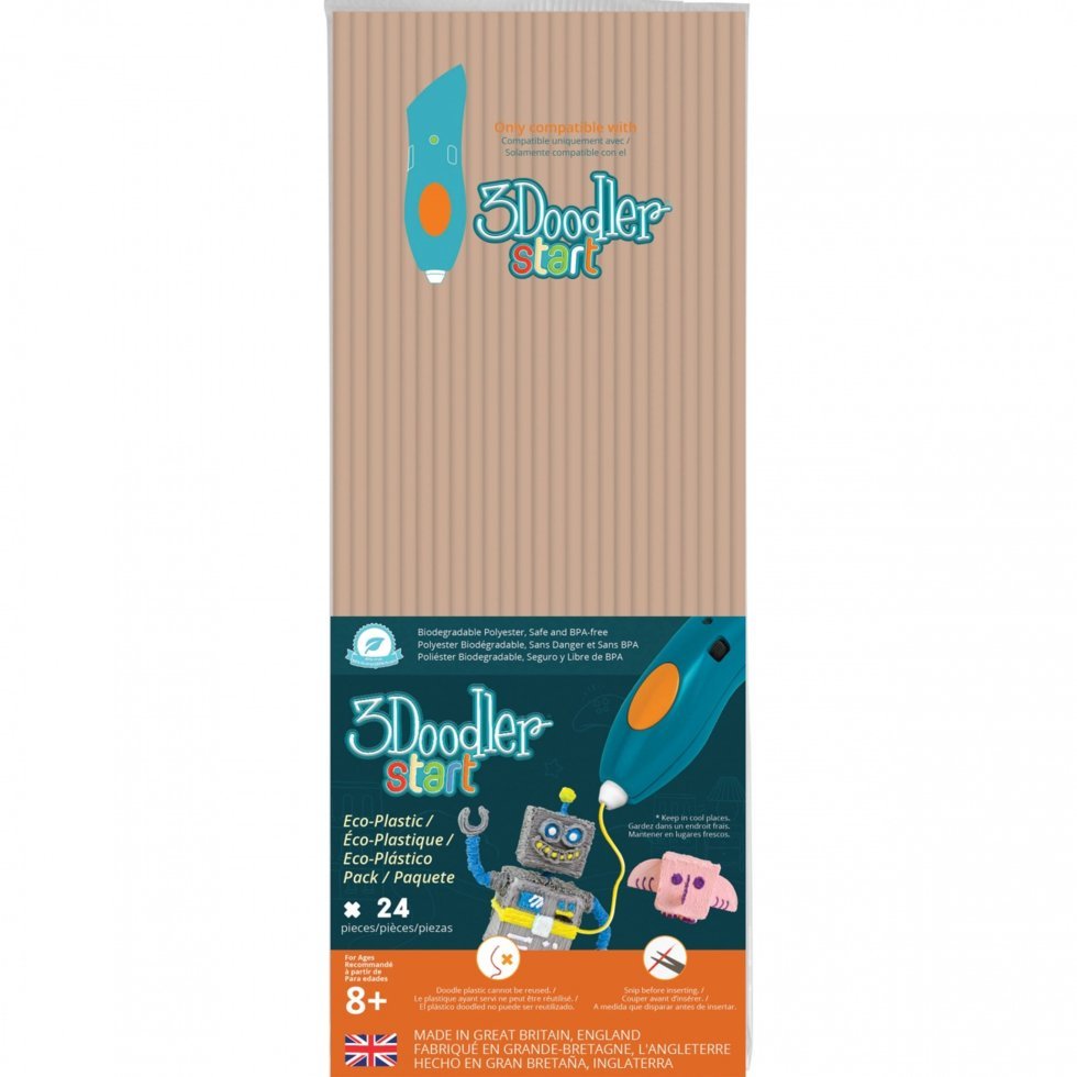 Эко-пластик к 3Д ручке 3Doodler Start, цвет бежевый, штуки