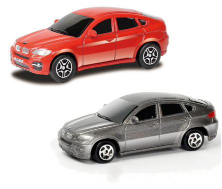   ToyWay Машина металлическая RMZ City - BMW X6, 1:64, цвет красный / серый