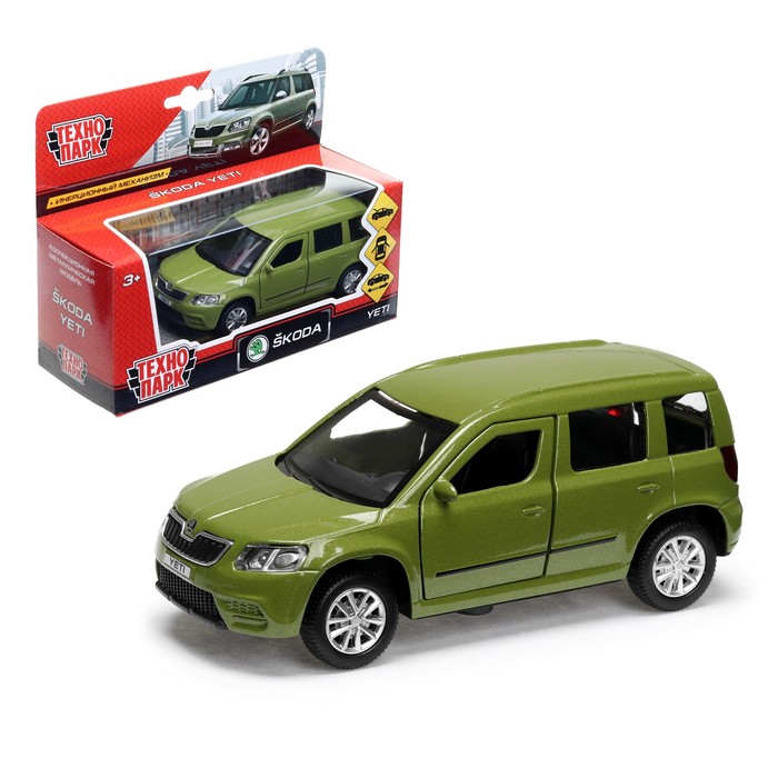   ToyWay Машина металлическая Skoda Yeti, длина 12 см, открываются двери, инерционная, зеленая