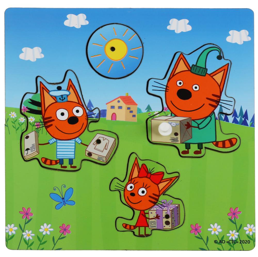   ToyWay Деревянная настольная игра вкладыш Поход на почту из серии Три кота