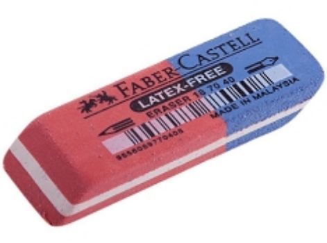 Ластик Faber-Castell Latex Free, скошенный, комбинированный