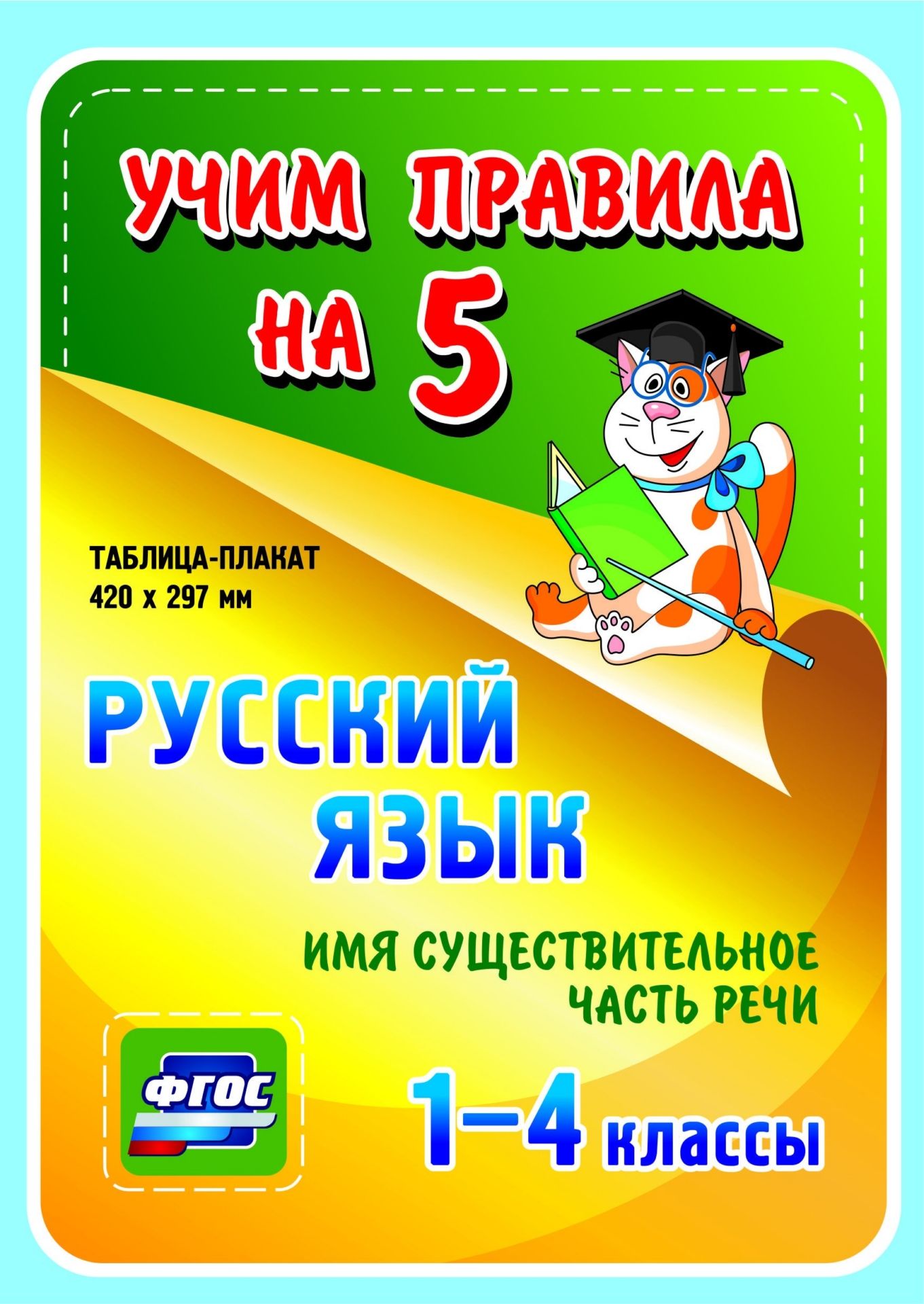 Русский язык. Имя существительное. Часть речи.1-4 классы: Таблица-плакат 420х297