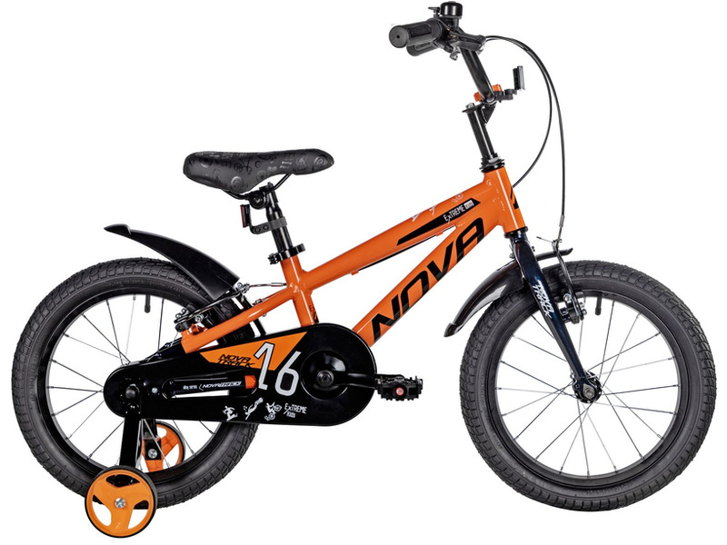 Детский велосипед Novatrack Extreme 16 V-Brake, год 2025, цвет Оранжевый