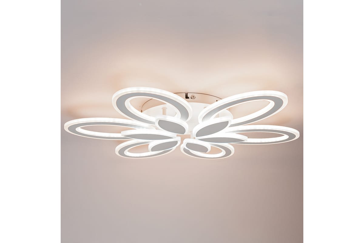 Светодиодная диммируемая люстра GLANZEN LED-0120-CAMELIA-white с пультом управления