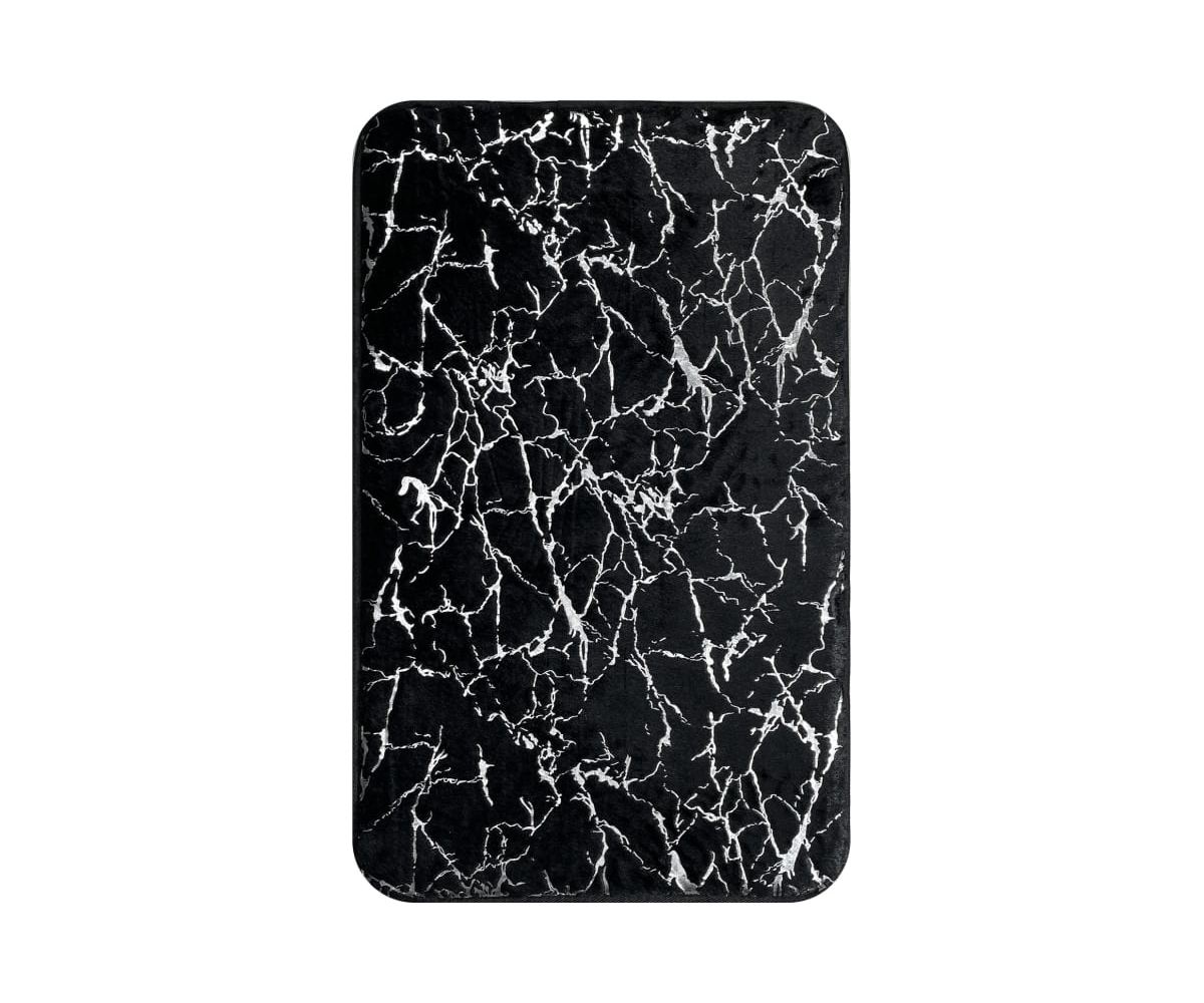  Коврик для ванной MARBLE 50х80см, черный с серебром, FOR-HAP-50-80-MBB