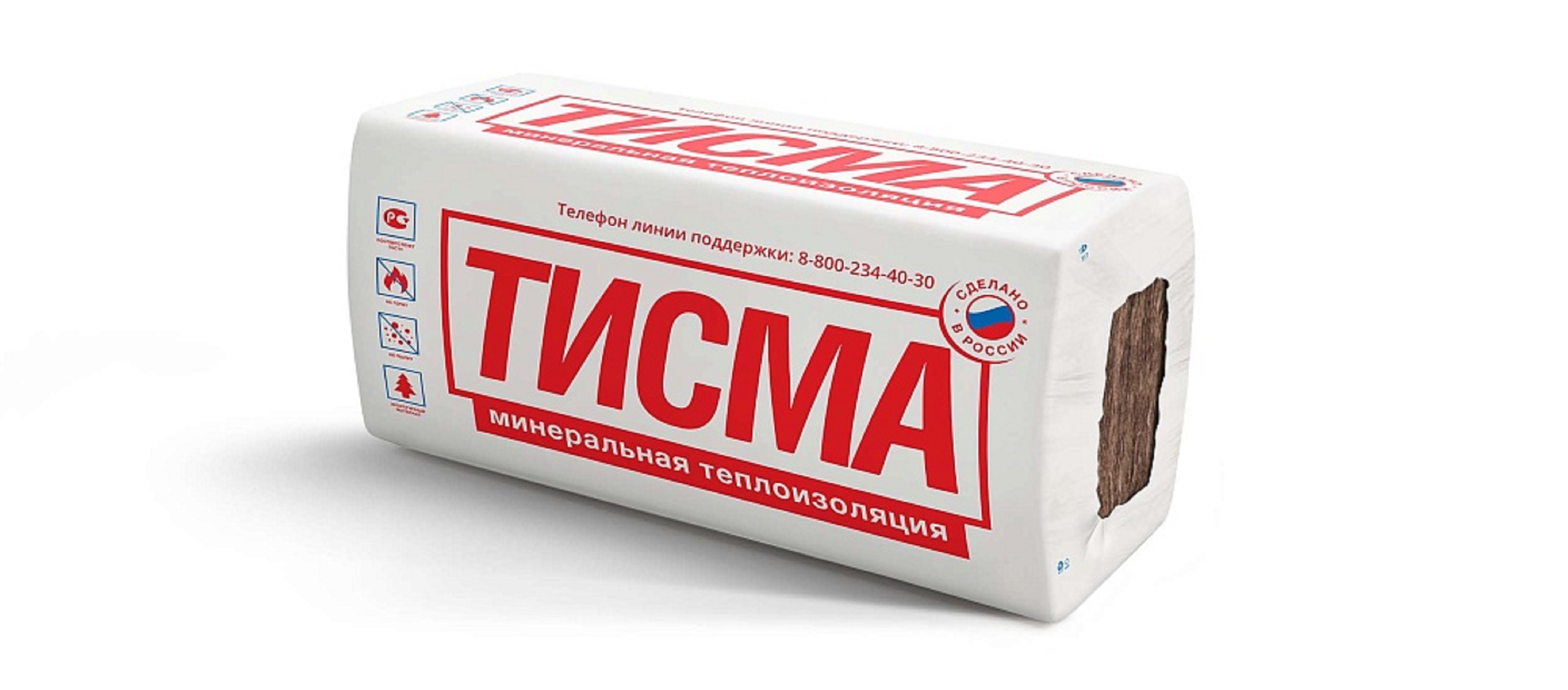 Утеплитель Тисма S38MR 8x100х600х1300 мм 6,24 м2/0,624 м3