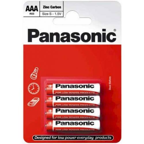 Батарейка солевая Panasonic R03 (AAA) Zinc Carbon 1.5В 4шт.