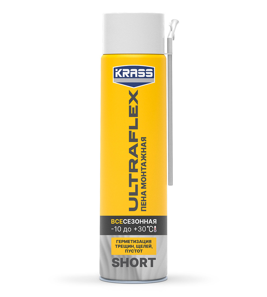   ДоброСтрой Пена монтажная Krass Ultrafiex Short, всесезонная 0,5л