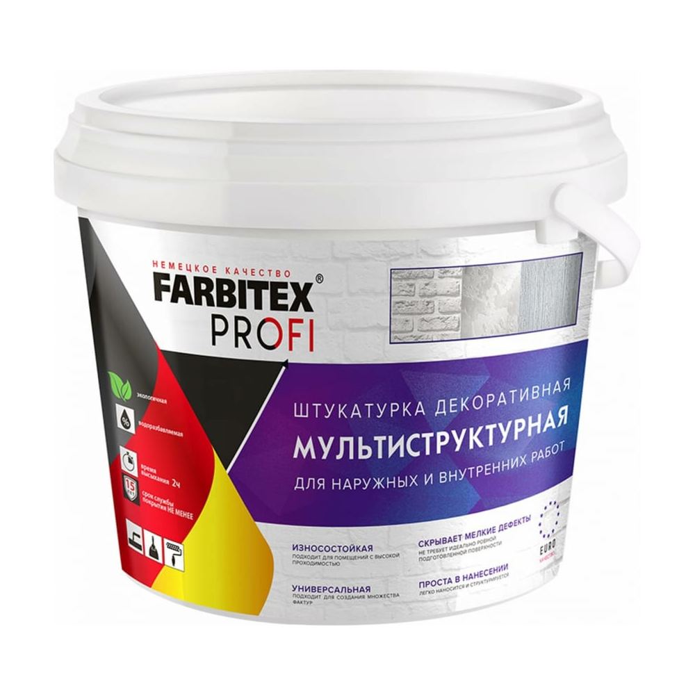 Штукатурка декоративная мультиструктурная 9 л FARBITEX PROFI