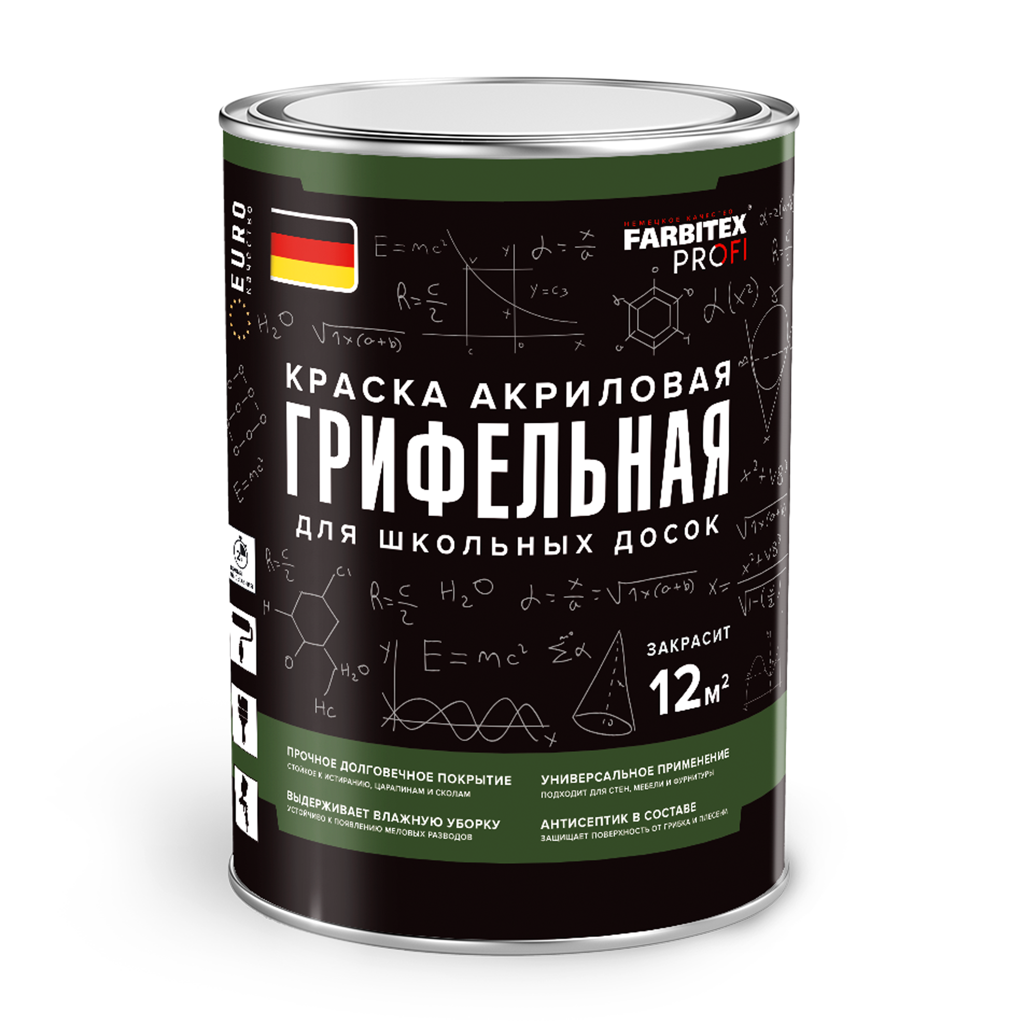 Краска  FARBITEX PROFI грифельная, для школьных досок, зеленый, 1 л