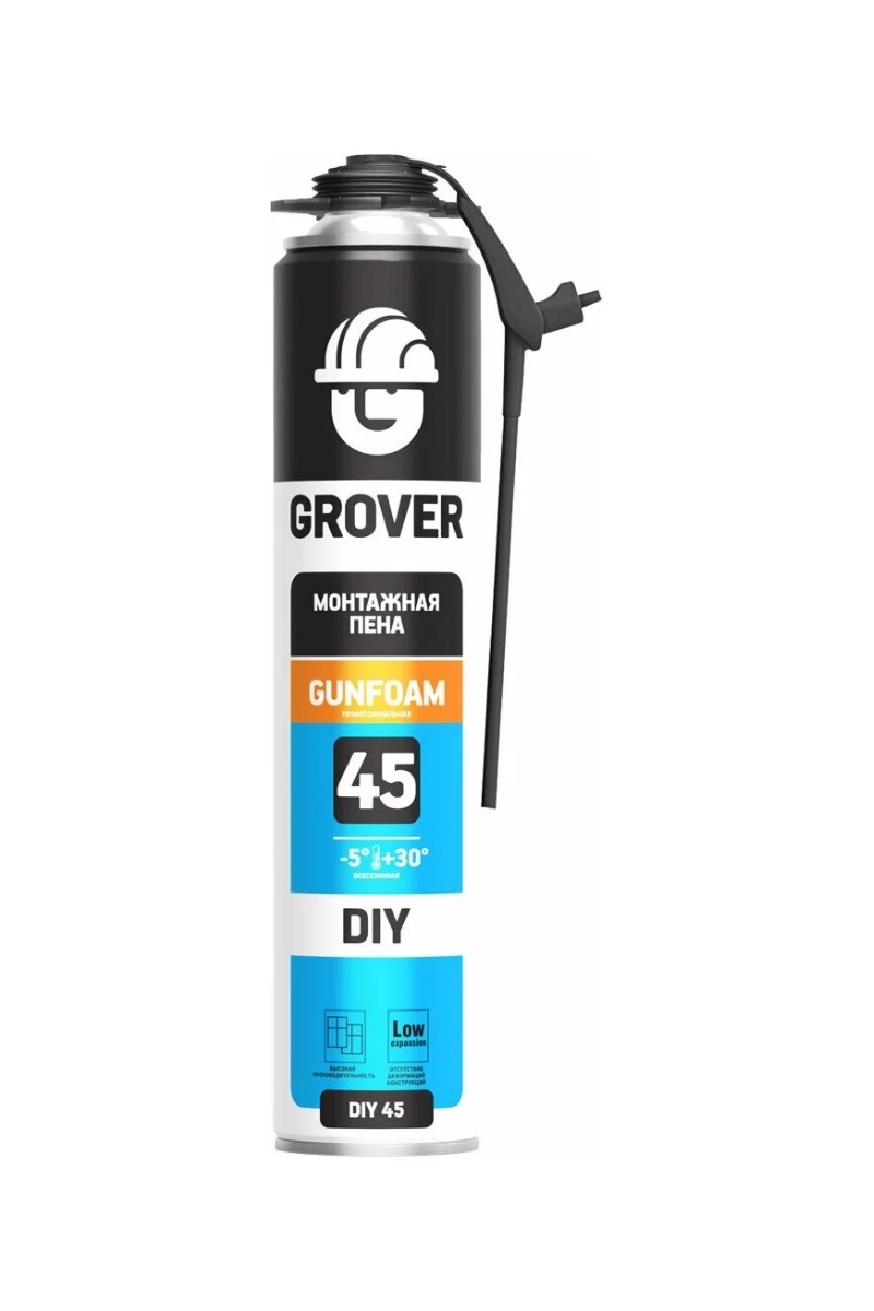 Монтажная пена Grover DIY45 профессиональная всесезонная 750 мл
