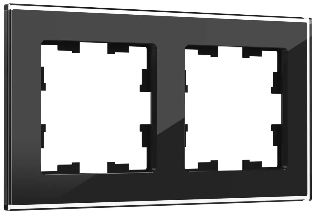 Рамка 2-местная IEK BRITE РУ-2-2-БрЧ стекло чернfz