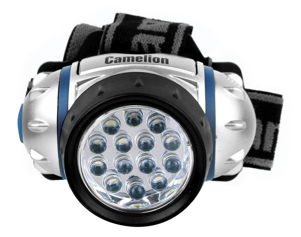   ДоброСтрой Фонарь налобный Camelion LED5312-14F4 металлик, 14LED, 4 режима