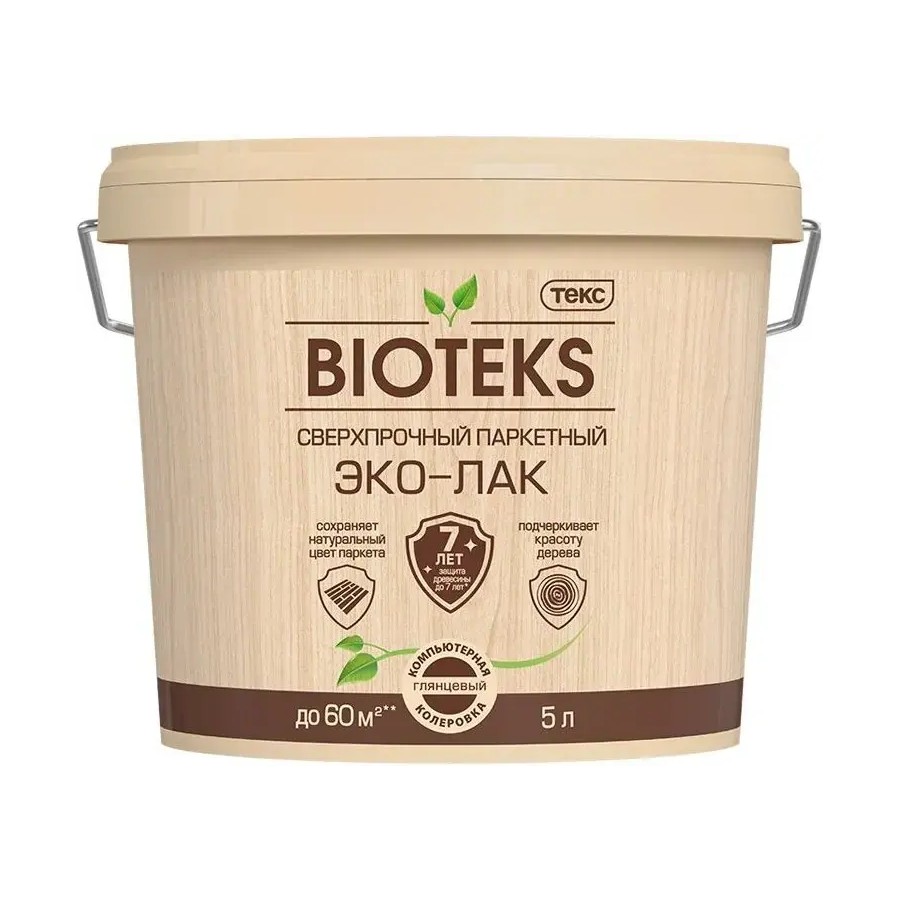 Эко-Лак Bioteks паркетный, глянцевый, 5л