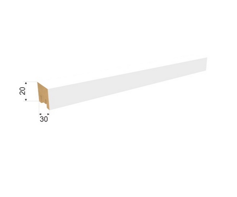 Интерьерная рейка МДФ STELLA Милана Белый 20*30*2700