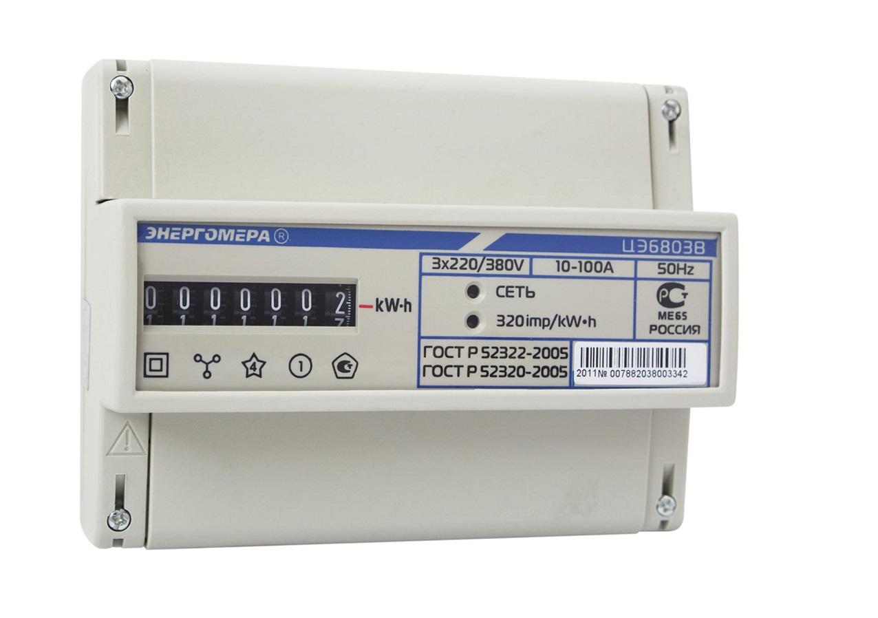 Счетчики электроэнергии  ДоброСтрой Счетчик электроэнергии ЦЭ-6803В/1,  3*220/380 В, 10-100 А , 3Ф.4ПР.М7.Р31