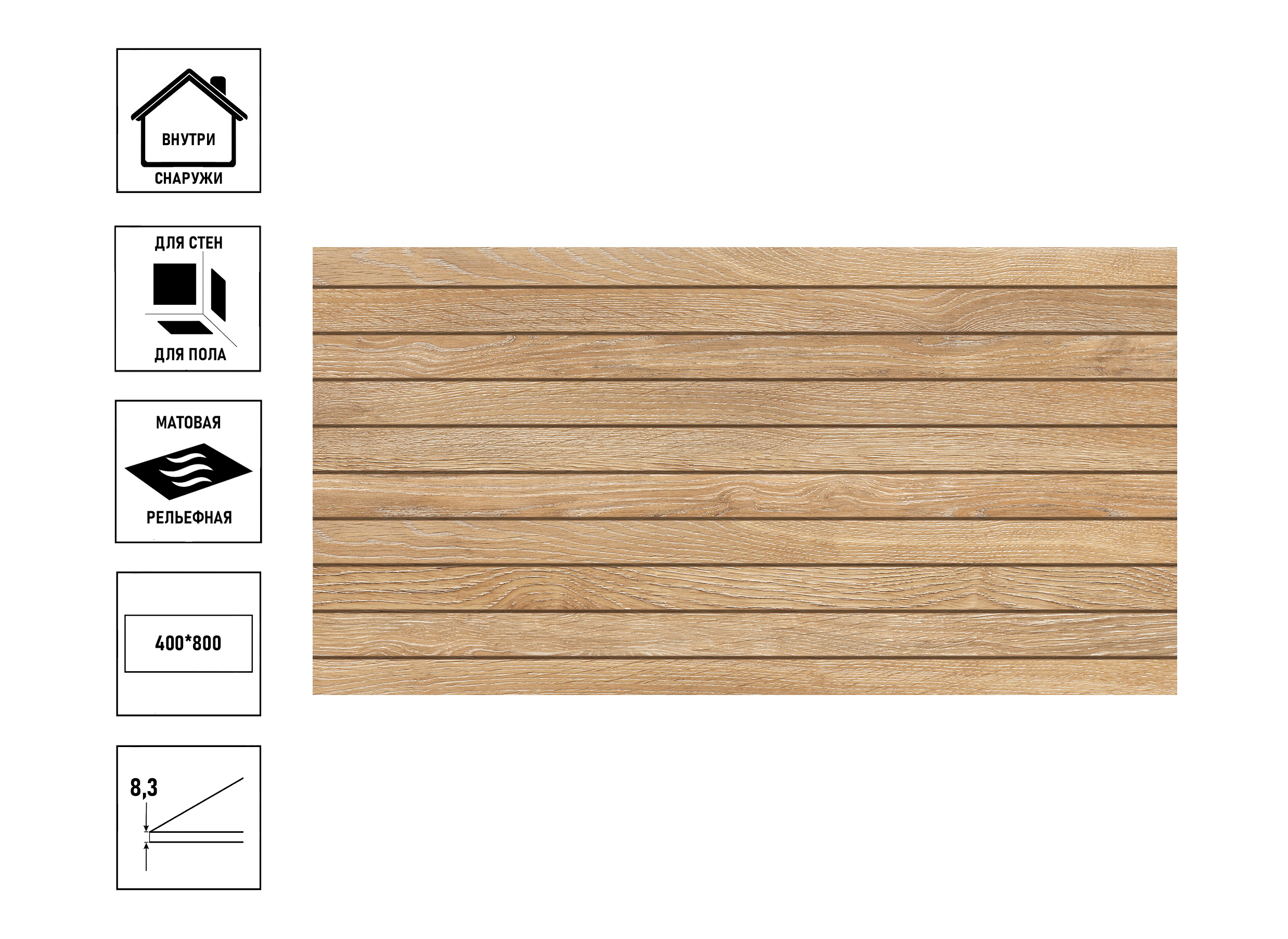 Керамический гранит GlobalTile Somerset_GT 40x80 бежевый, рейки