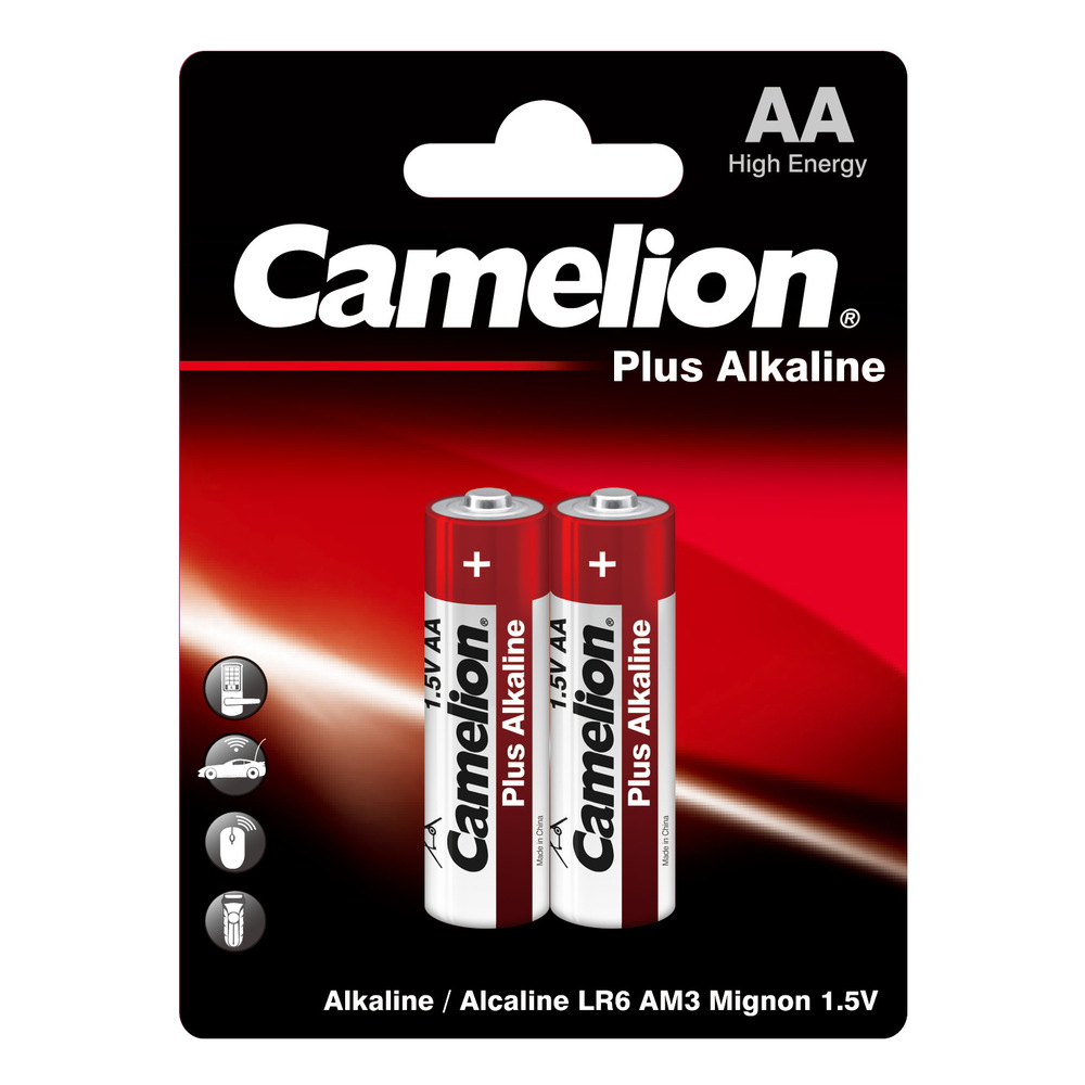  Батарейки Camelion Plus Alkaline BL2 LR6 (LR6-BP2,1.5В) АА 2 шт.