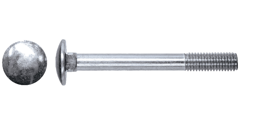Метрический крепеж Болт М8х50 мм с полукруглой головкой и квадратным подголовком с гайкой, оцинкованный, 8 шт