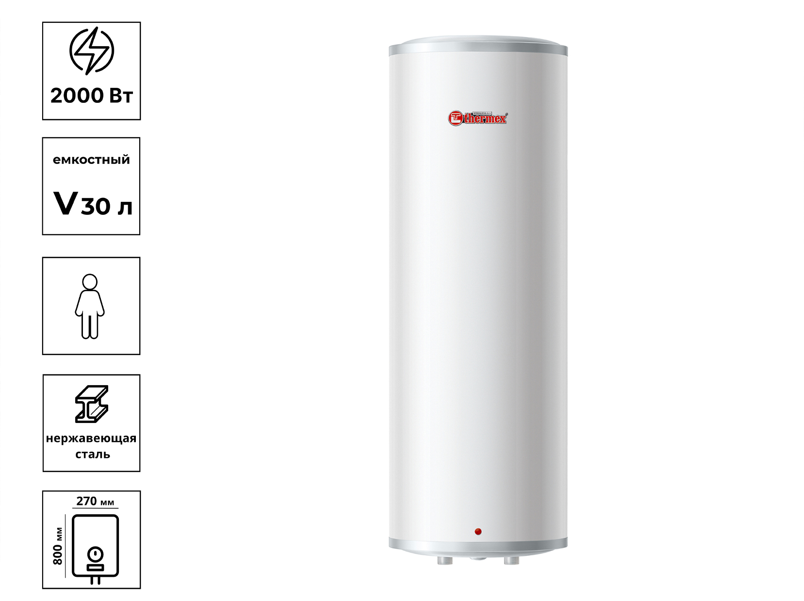 Водонагреватель накопительный THERMEX IU 30V (RZL 30)