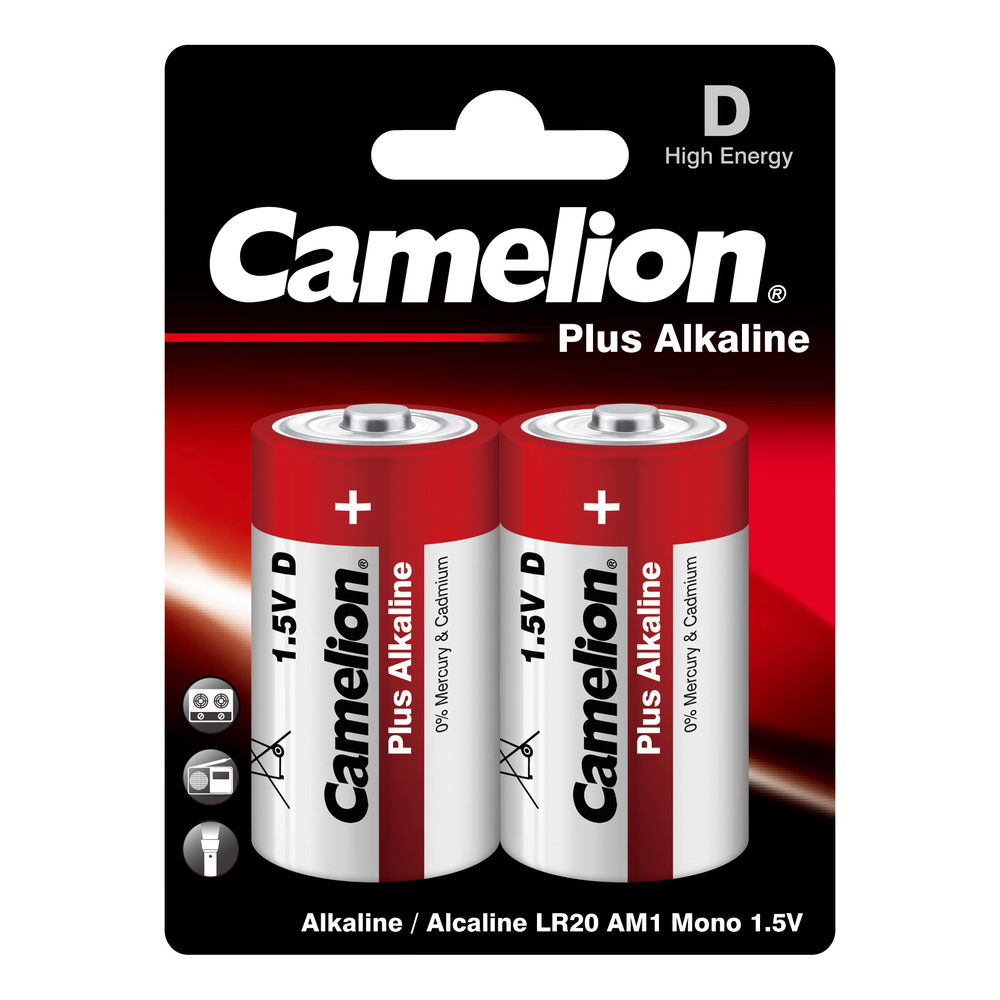   ДоброСтрой Батарейки Camelion LR20 Plus Alkaline BL-2 (LR20-BP2,1.5В) 2 шт.