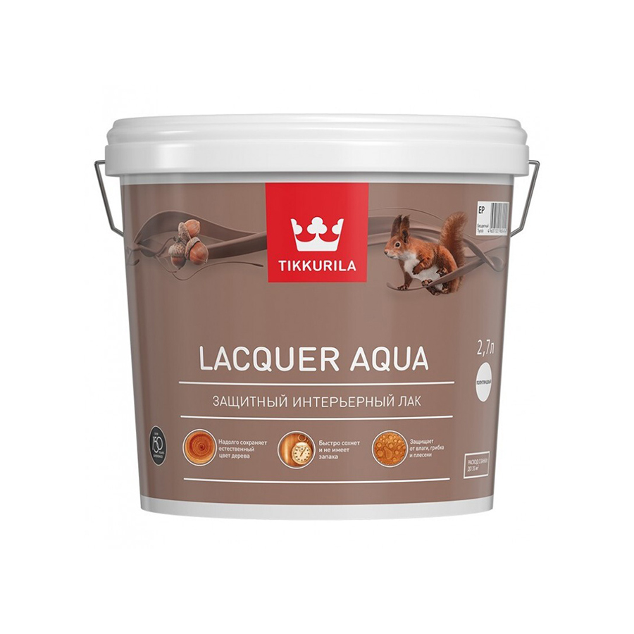 Лак специализированный  ДоброСтрой Лак Lacquer Aqua EP интерьерный, полуглянцевый, 2,7 л