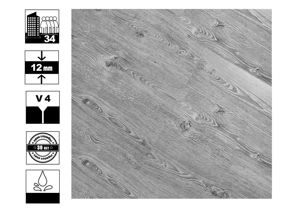 Ламинат Megapolis Дуб Хартум 12/34 4v