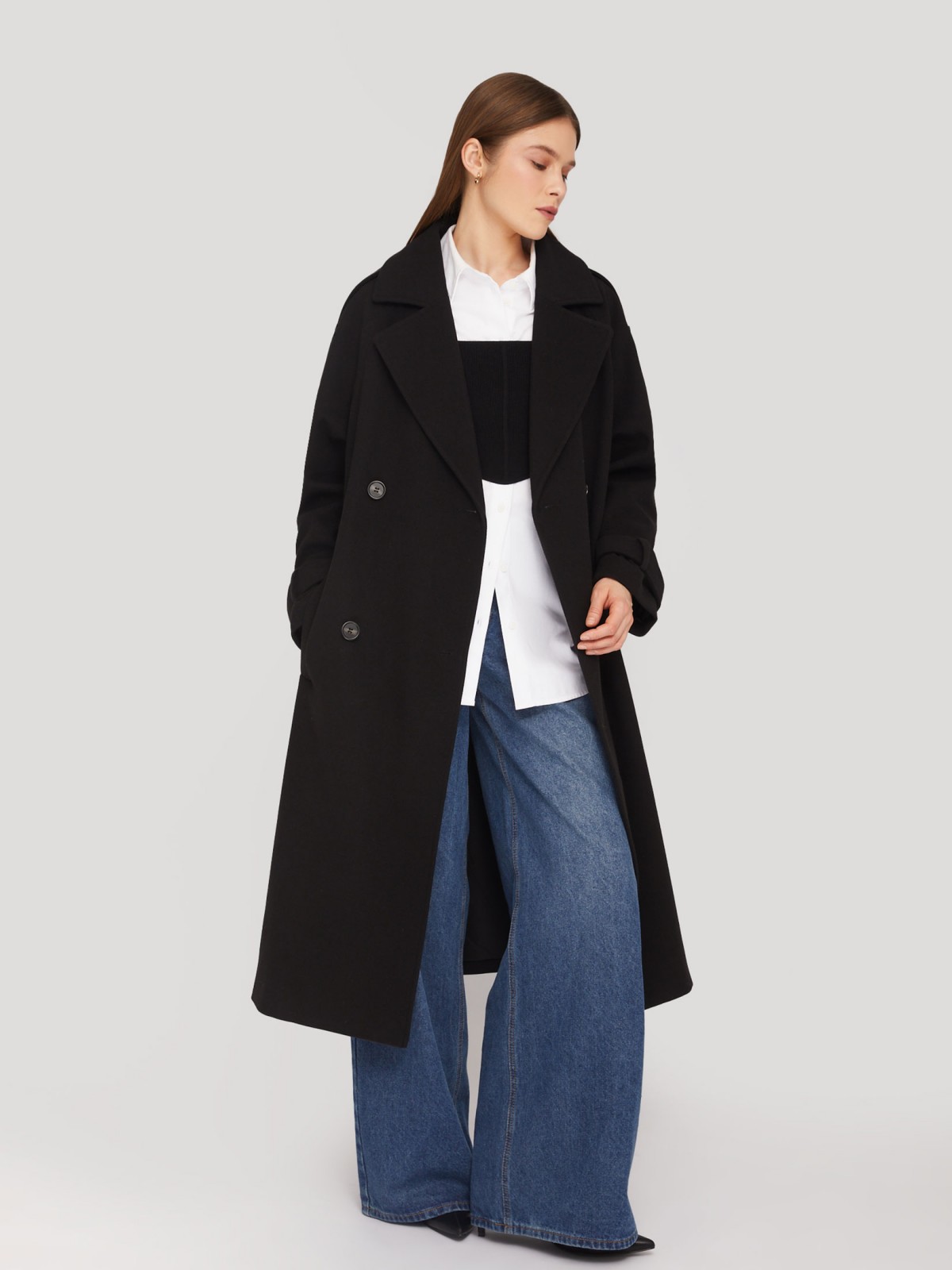 Верхняя одежда  Zolla Длинное пальто-тренч без утеплителя с рукавами реглан и поясом