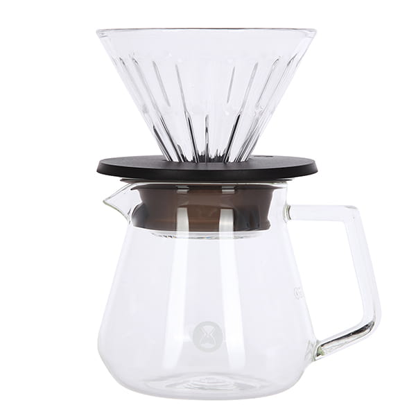 Кофеварки и турки  Justcoffee Набор TIMEMORE Crystal Eye Brewer Set воронка Crystal Eye 01 black + сервер 360 ml