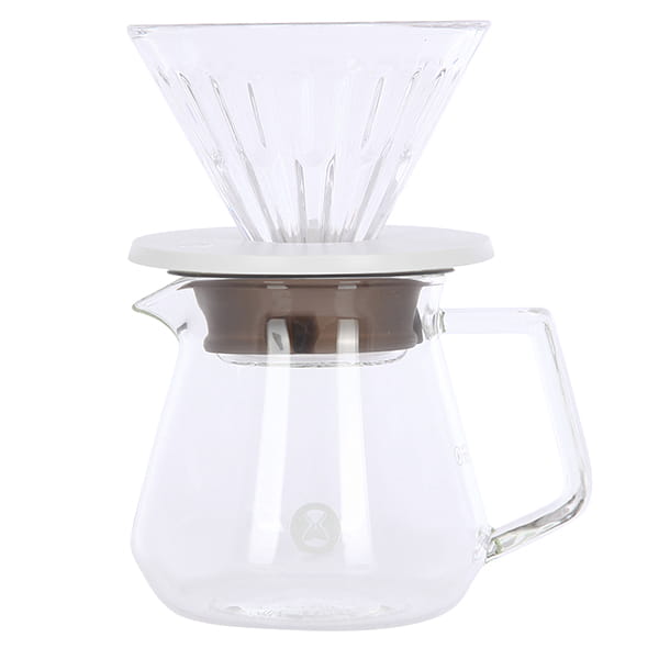 Кофеварки и турки  Justcoffee Набор TIMEMORE Crystal Eye Brewer Set воронка Crystal Eye 01 white + сервер 360 ml