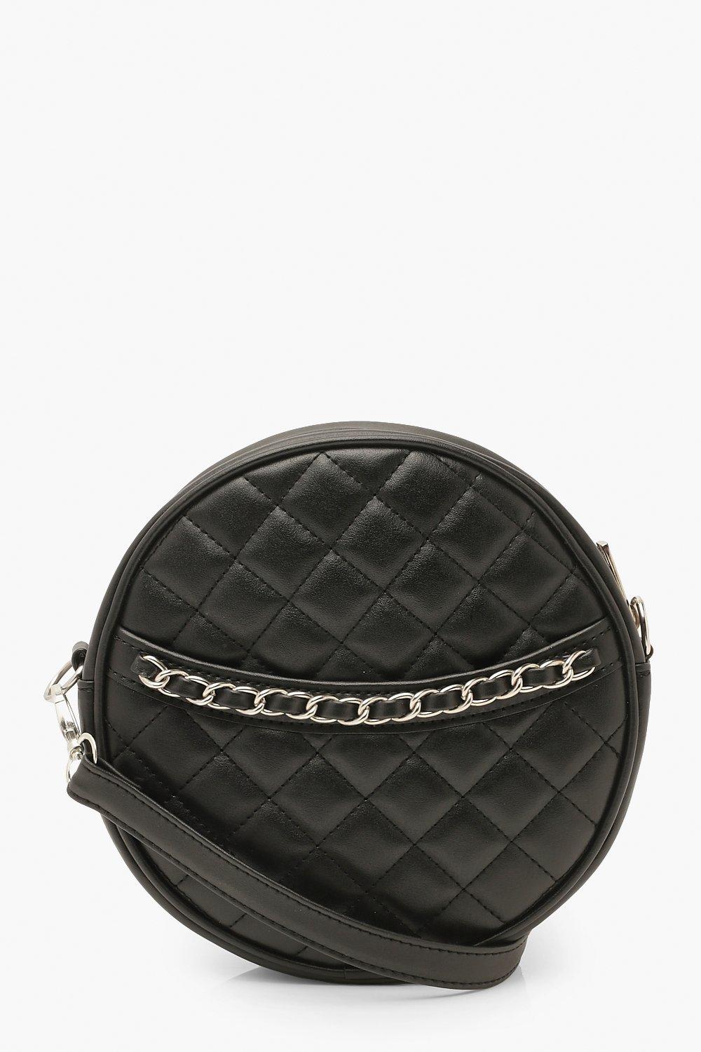 Quilted Round Cross Body Bag & Chain