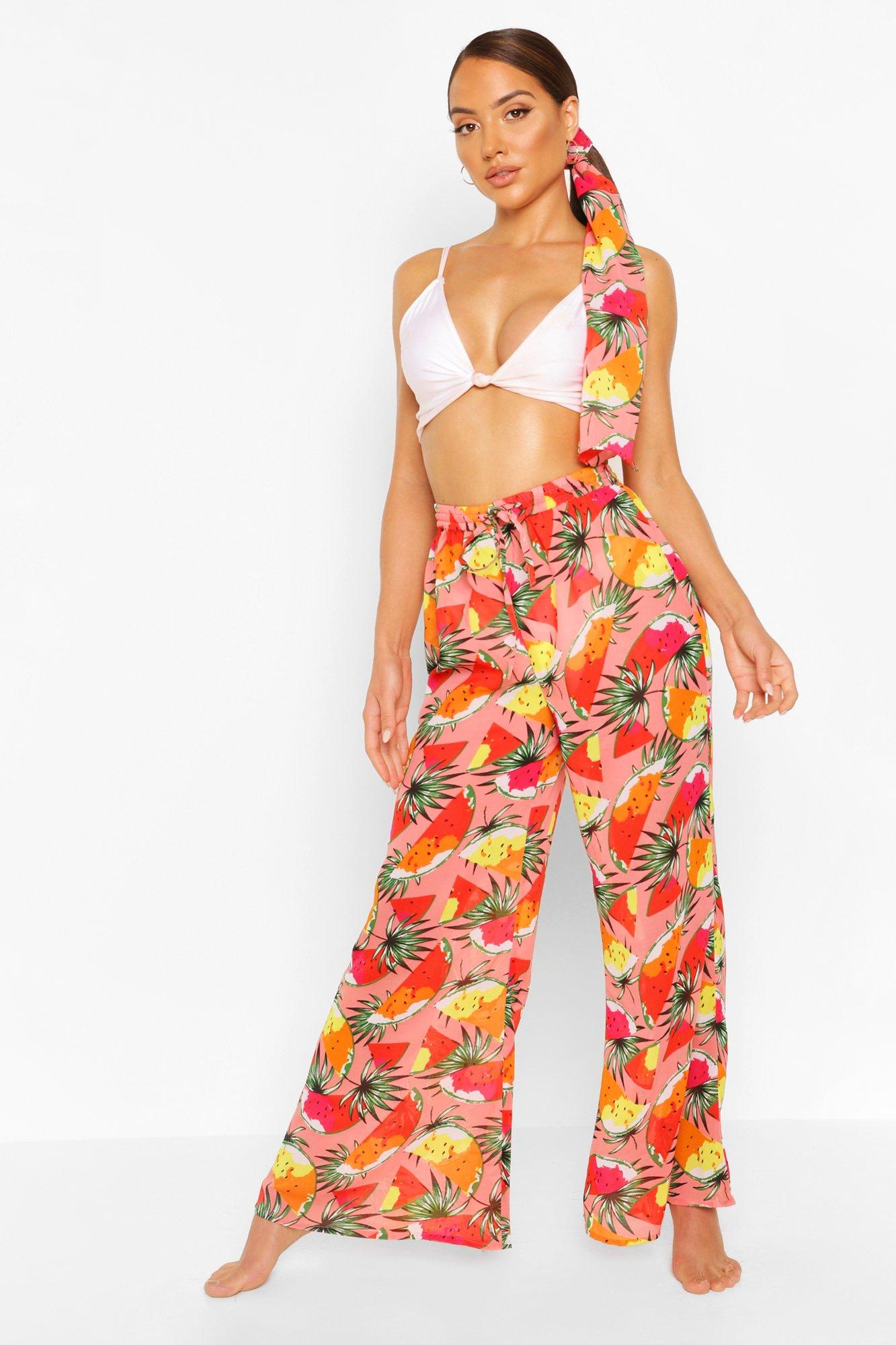 Beachwear  Boohoo Пляжный сет с принтом с фруктами