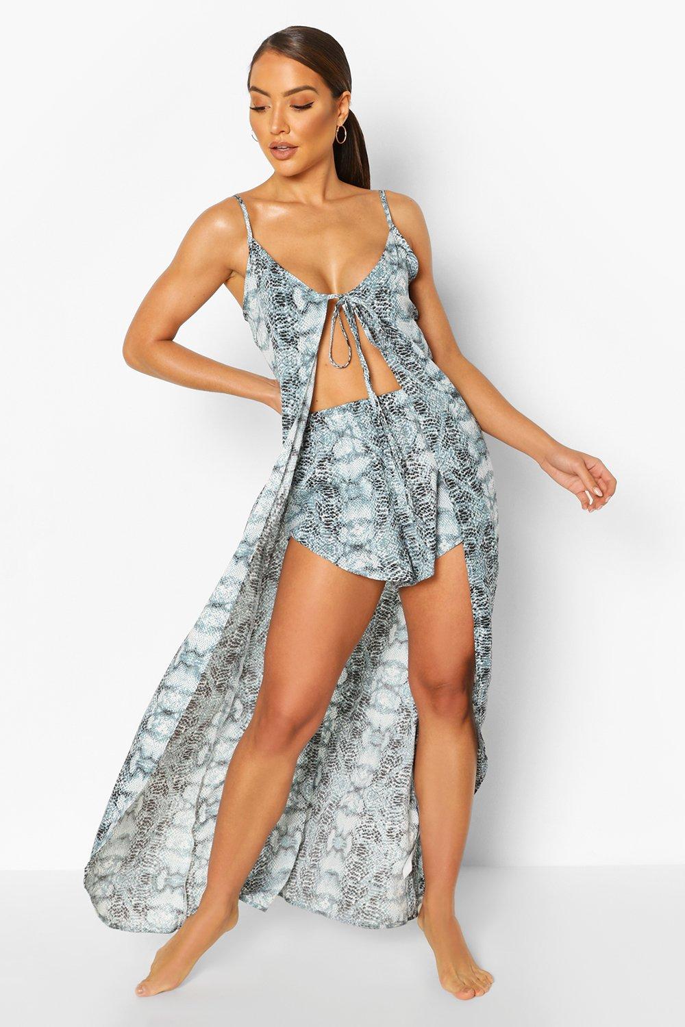 Beachwear Snake Maxi Short Beach Co-ord