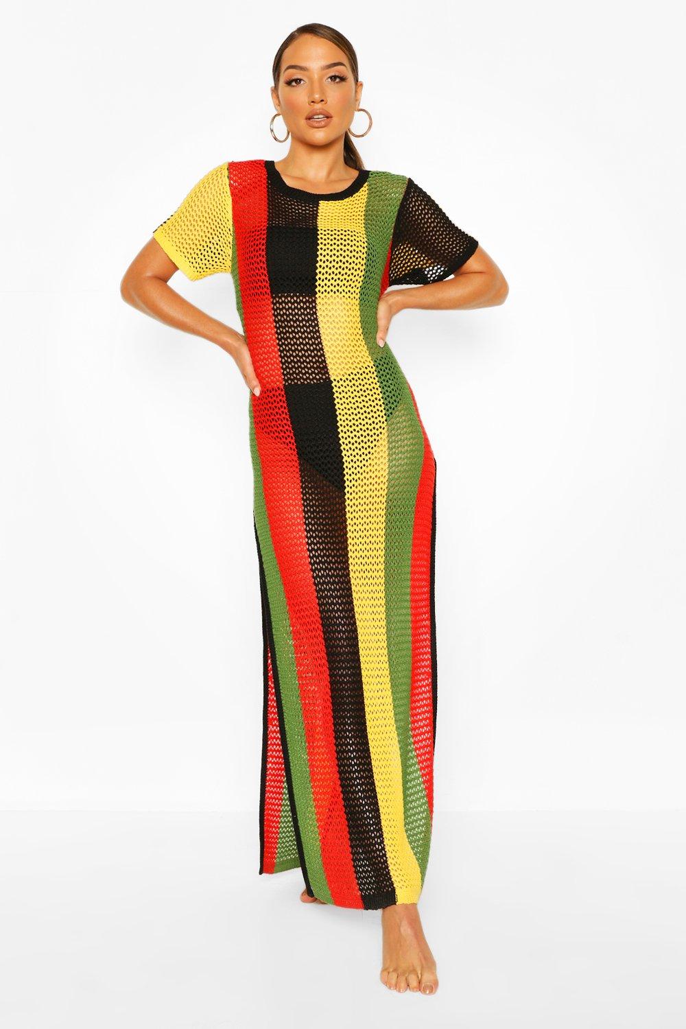 Knitted Stripe Beach Maxi Dress