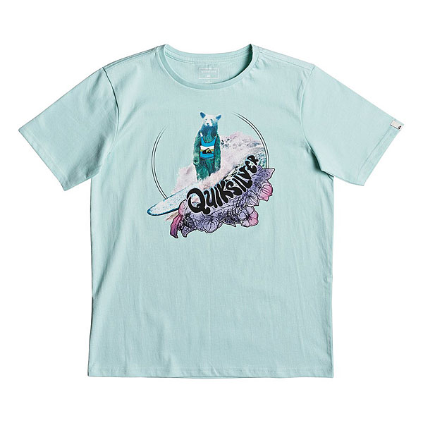 Футболка детская Quiksilver Sslogbearyouth Eggshell Blue