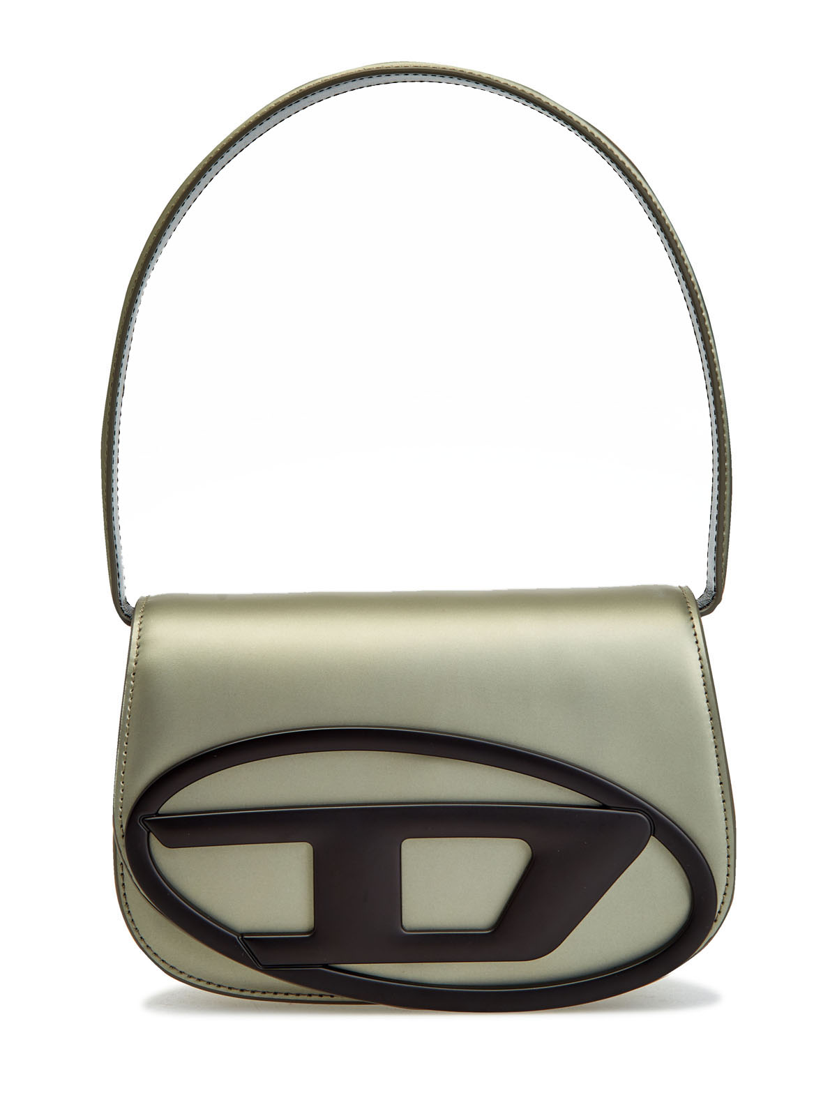 Плечевая сумка 1DR из металлизированной кожи с логотипом