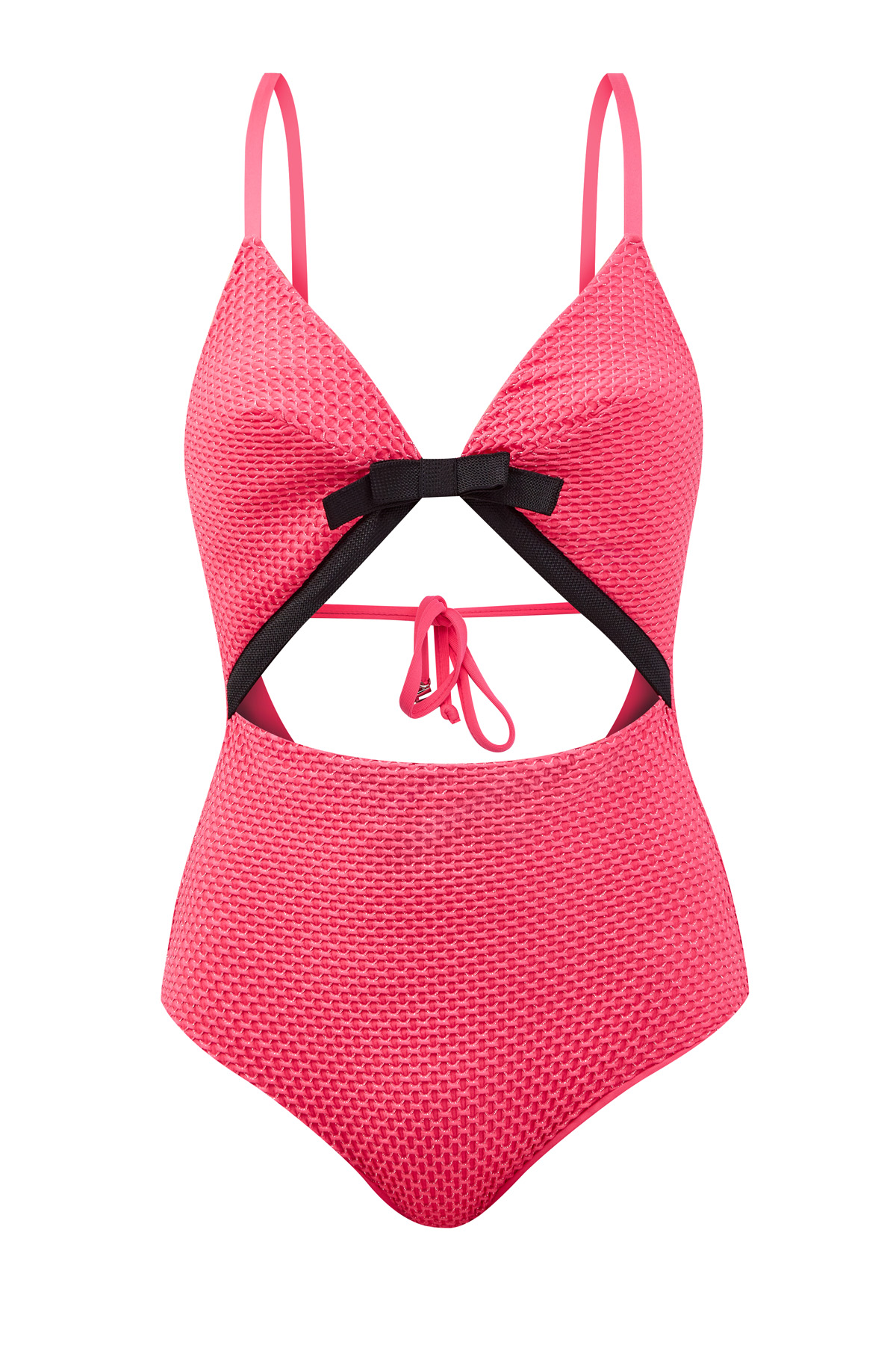 Пляжная одежда  Интермода Яркий слитный купальник с V-образным вырезом и контрастной отделкой