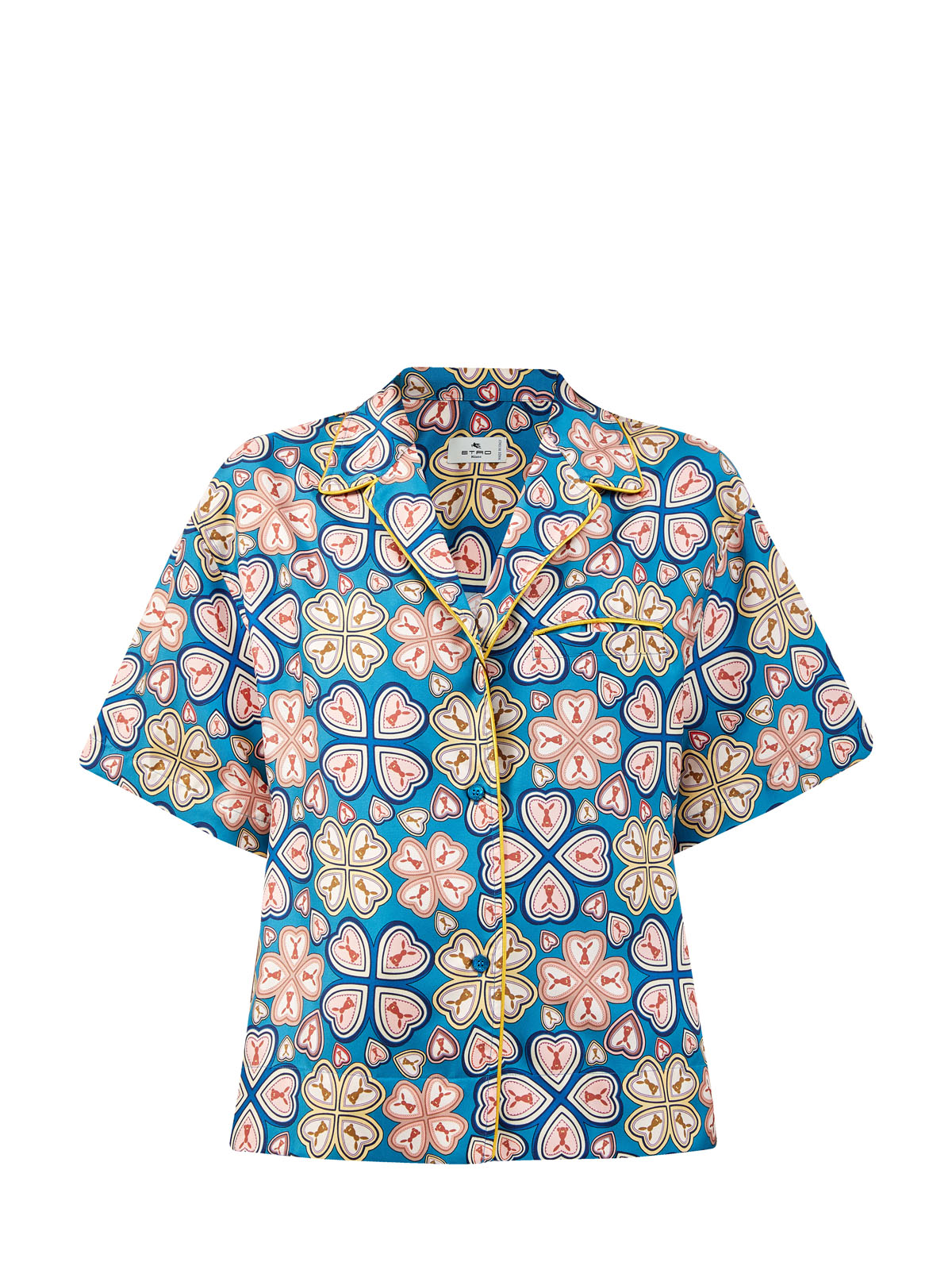Рубашки  Интермода Шелковая блуза с отложным воротом и принтом