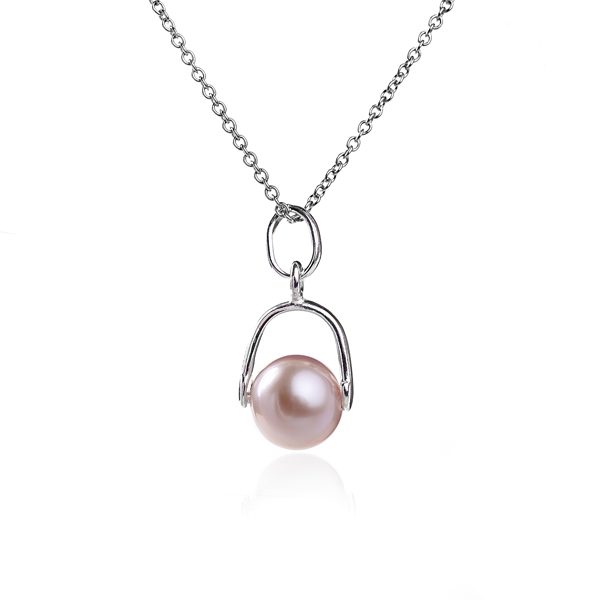   NasonPearl Серебряная подвеска с жемчужиной цвета лаванды