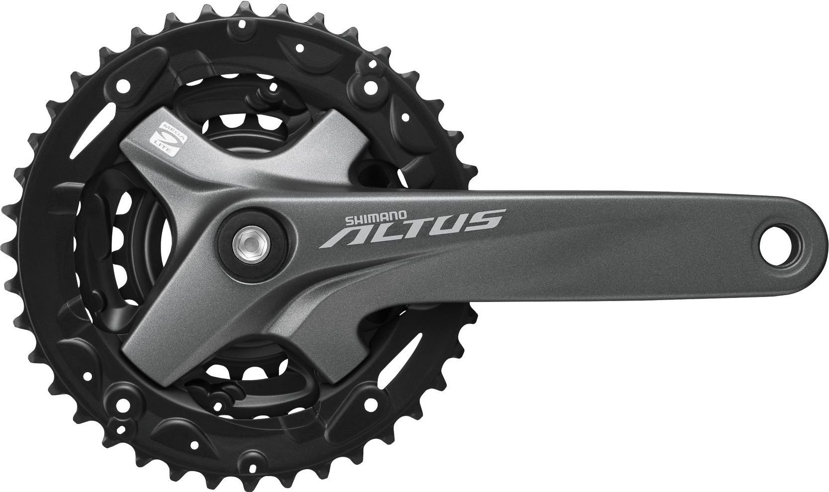 Система Shimano Altus FC-M2000 9 скоростей квадрат (черный 175 мм 40 / 30 / 22 защита цепи)