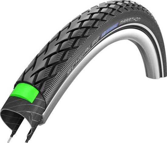 Велопокрышка антипрокольная Schwalbe Marathon Performance GreenGuard 28" (светоотражающая полоса 700x25C (25-622) стальной)