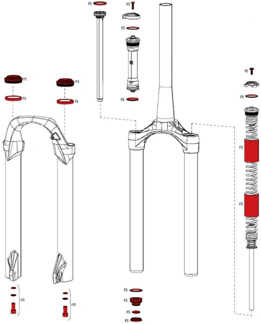 Запчасти для велосипедов Ремкомплект для вилок RockShox Service Kit для X30 Coil B1 (2016) 11.4015.539.030 (комплект)