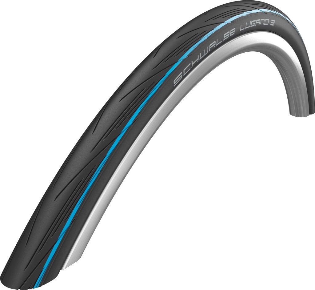 Велопокрышка Schwalbe Lugano II K-Guard 28" (черный / синий стандартная боковина 700x25C (25-622) стальной)