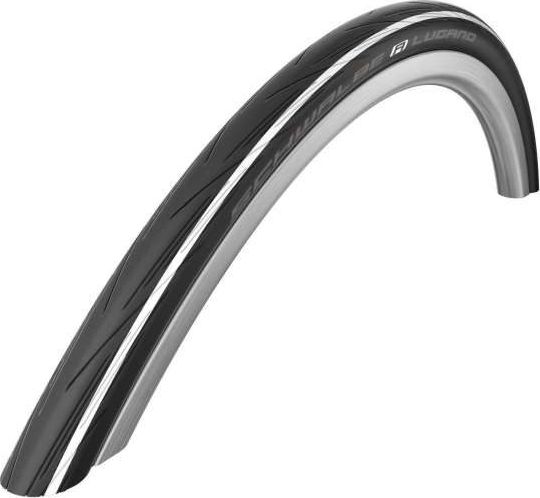 Велопокрышка Schwalbe Lugano II K-Guard 28" (черный / белый стандартная боковина 700x25C (25-622) стальной)