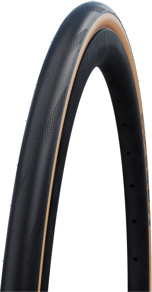 Велопокрышка Schwalbe One Performance RaceGuard 28" (черный / бежевый 700x25C (25-622) кевларовый)