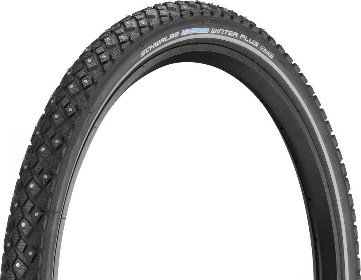 Велопокрышка шипованная Schwalbe Marathon Winter Plus Performance 26" (светоотражающая полоса 26x1.75" (47-559) стальной)