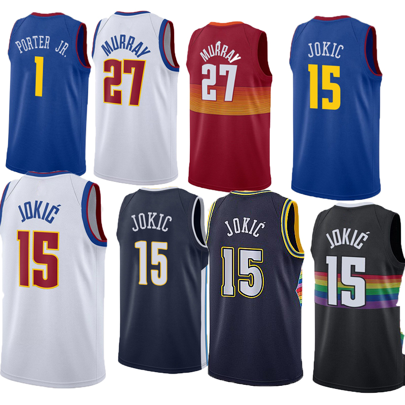  Men Basketball Nikola Jokic Jamal Murray Michael Porter Jr. Aaron Gordon Caldwell Pope Bruce Brown Jeff Green Christian Braun Vlatko Cancar Jerseys